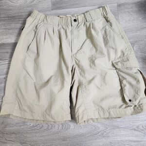 Rugged Exposure Tan Shorts L Trunks Swim Cargo Lined Water or Land Quick‎ Dry
